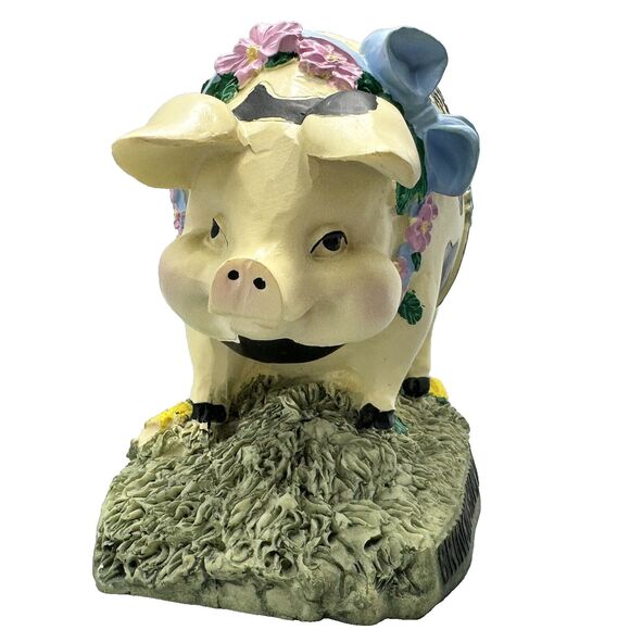 Tennessee Pig Piggy Bank Bringing Home The Bacon Blue Ribbon 1st Mc Art Co Farm - Picture 4 of 16